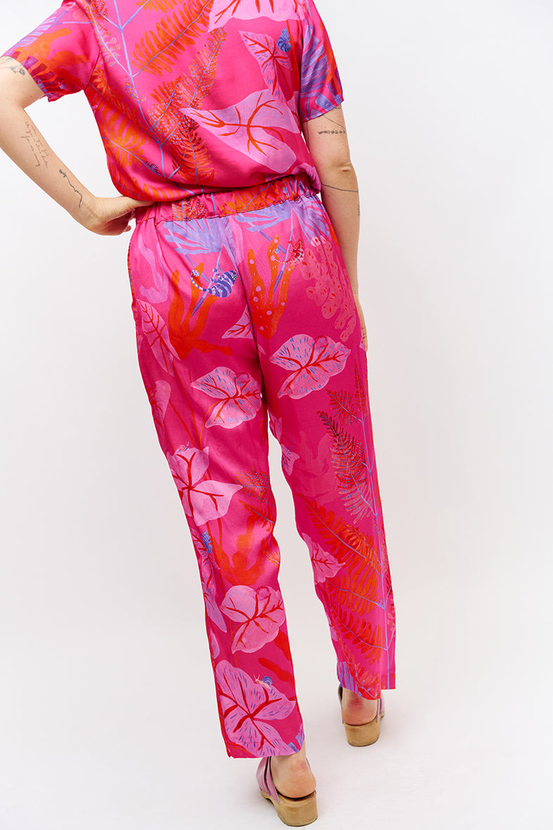 Pantalon fluide motif floral 