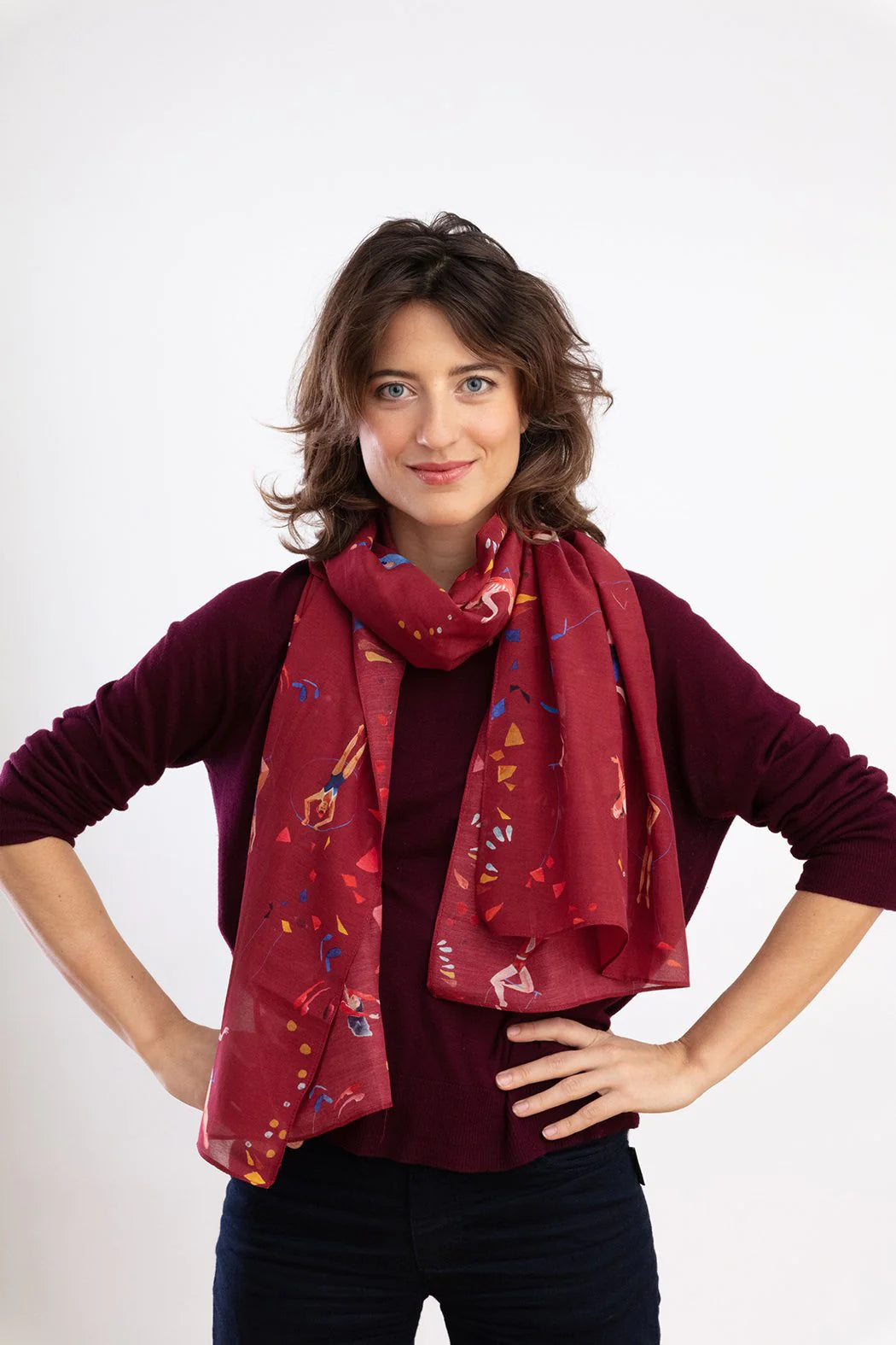 Foulards colorés à motifs