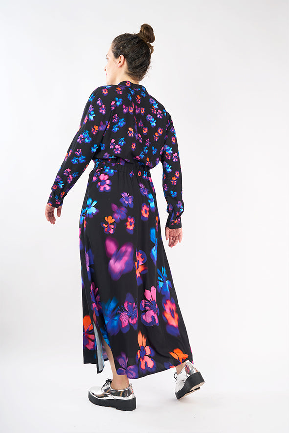 Robe longue motif floral 