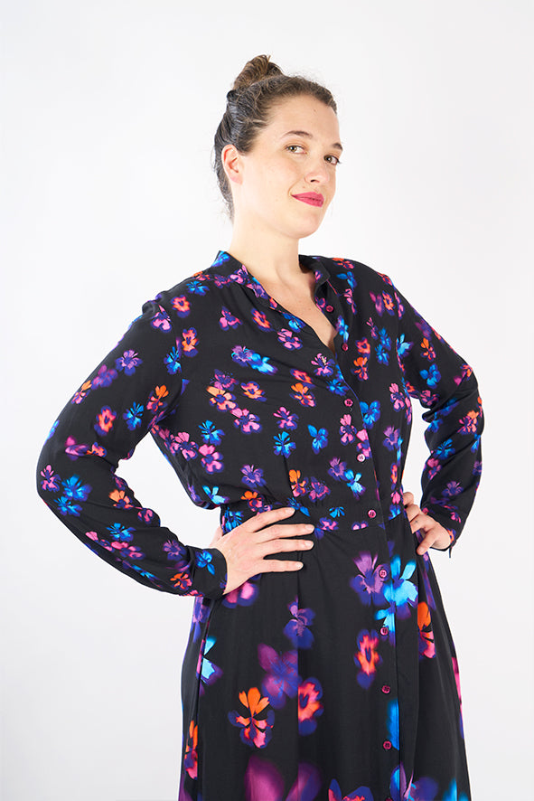 Robe longue motif floral 