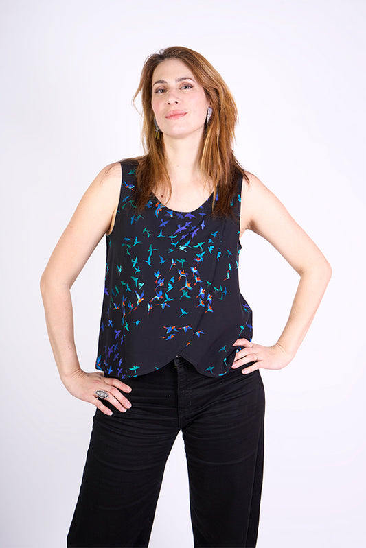 Top croisé "Papillon" motif Ara