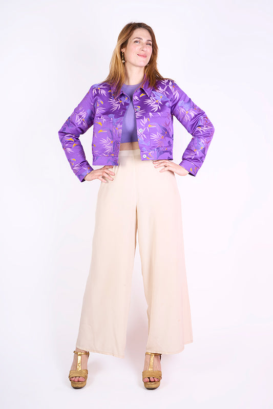 Blouson "Crop" en jacquard Toucan