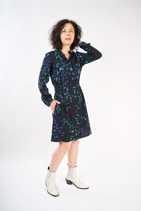 Robe mi-longue motif animalier 