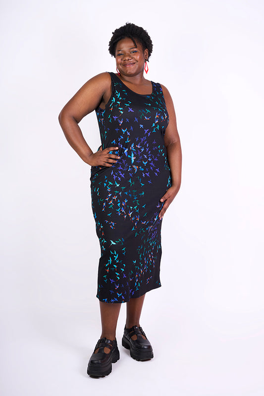 Robe longue en maille "Marcelle" motif Ara