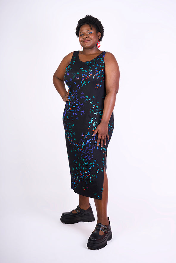 Robe longue en maille 