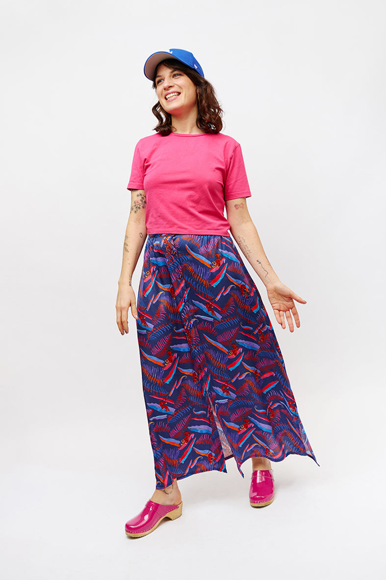 Jupe longue motif animalier 