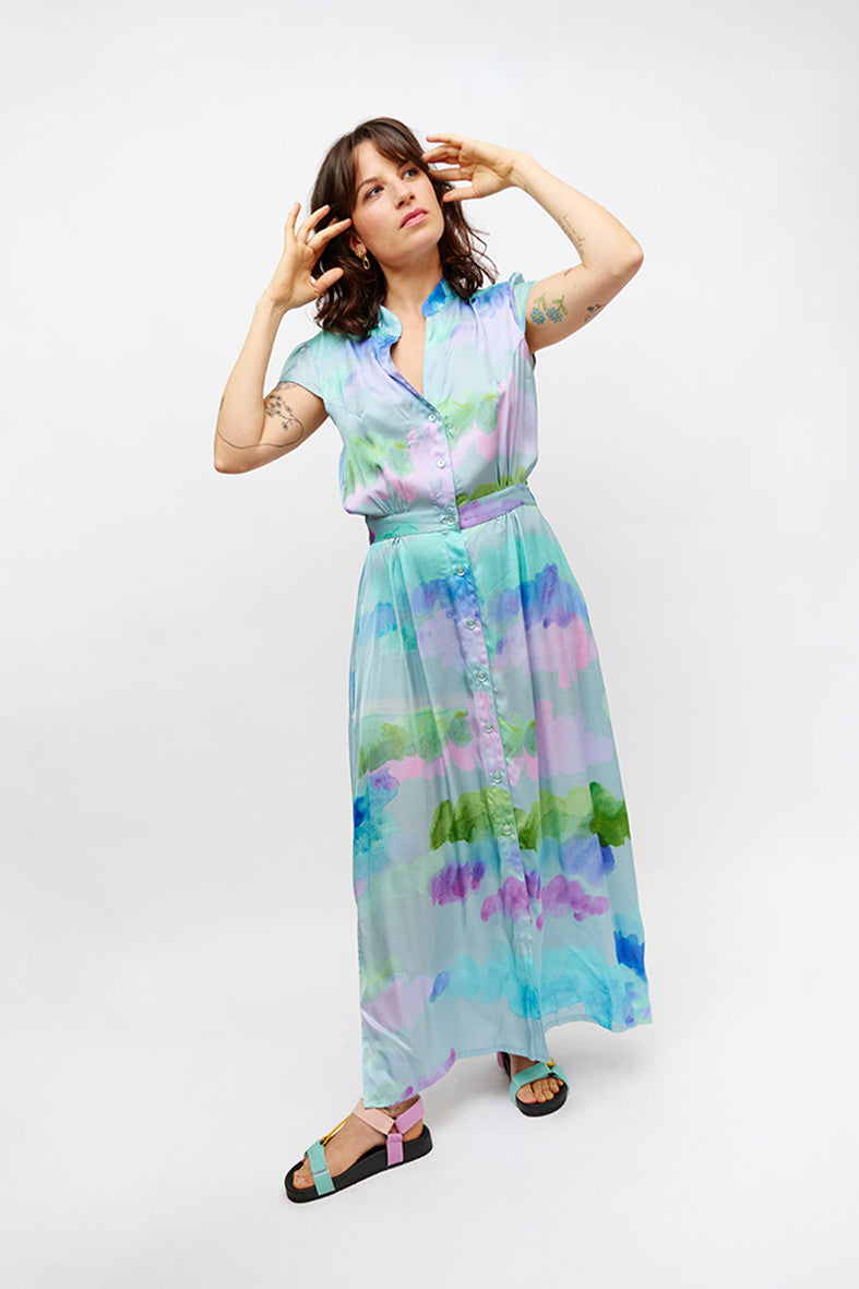 Robe longue couleur pastel 