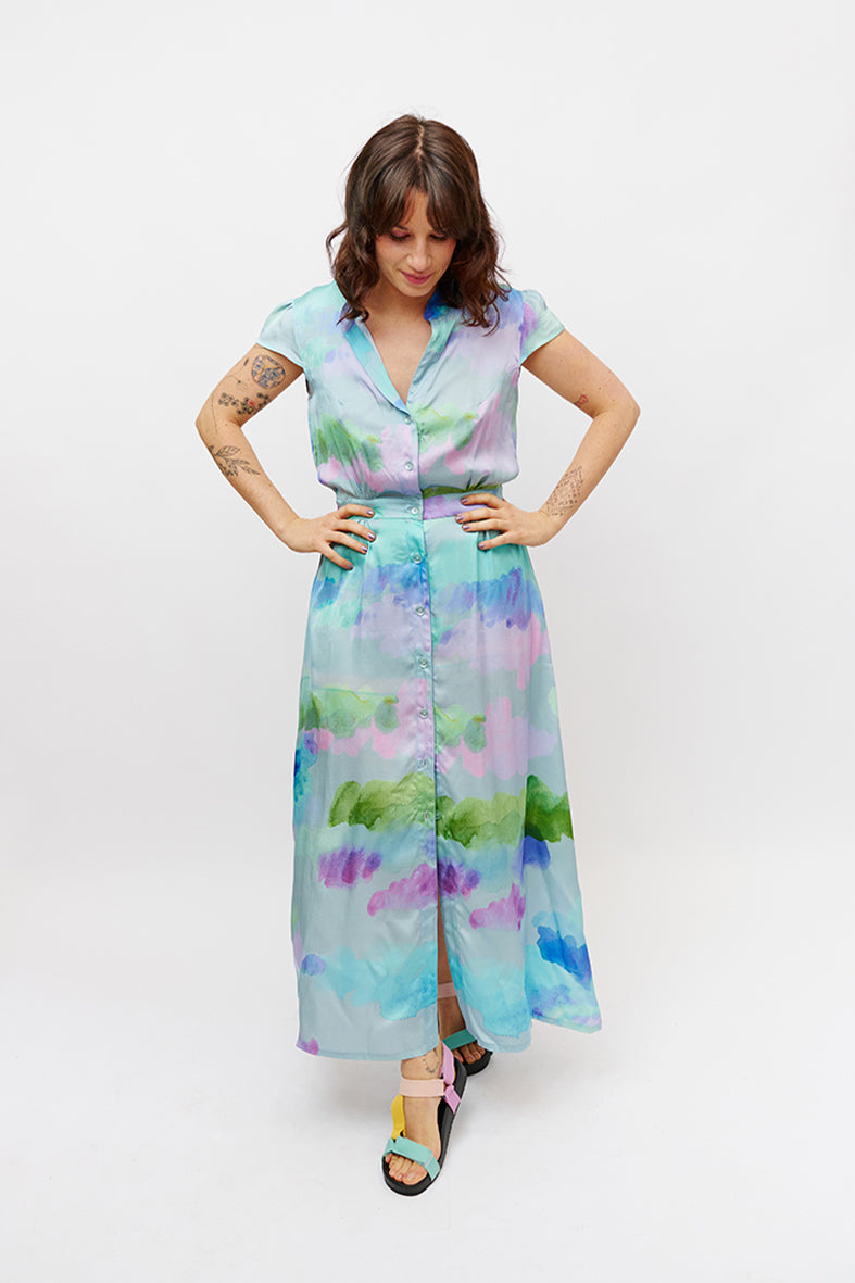 Robe longue couleur pastel 