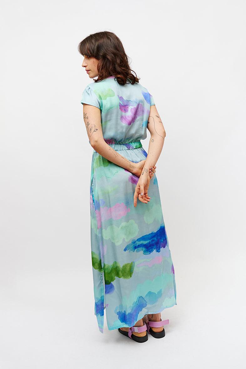 Robe longue couleur pastel 