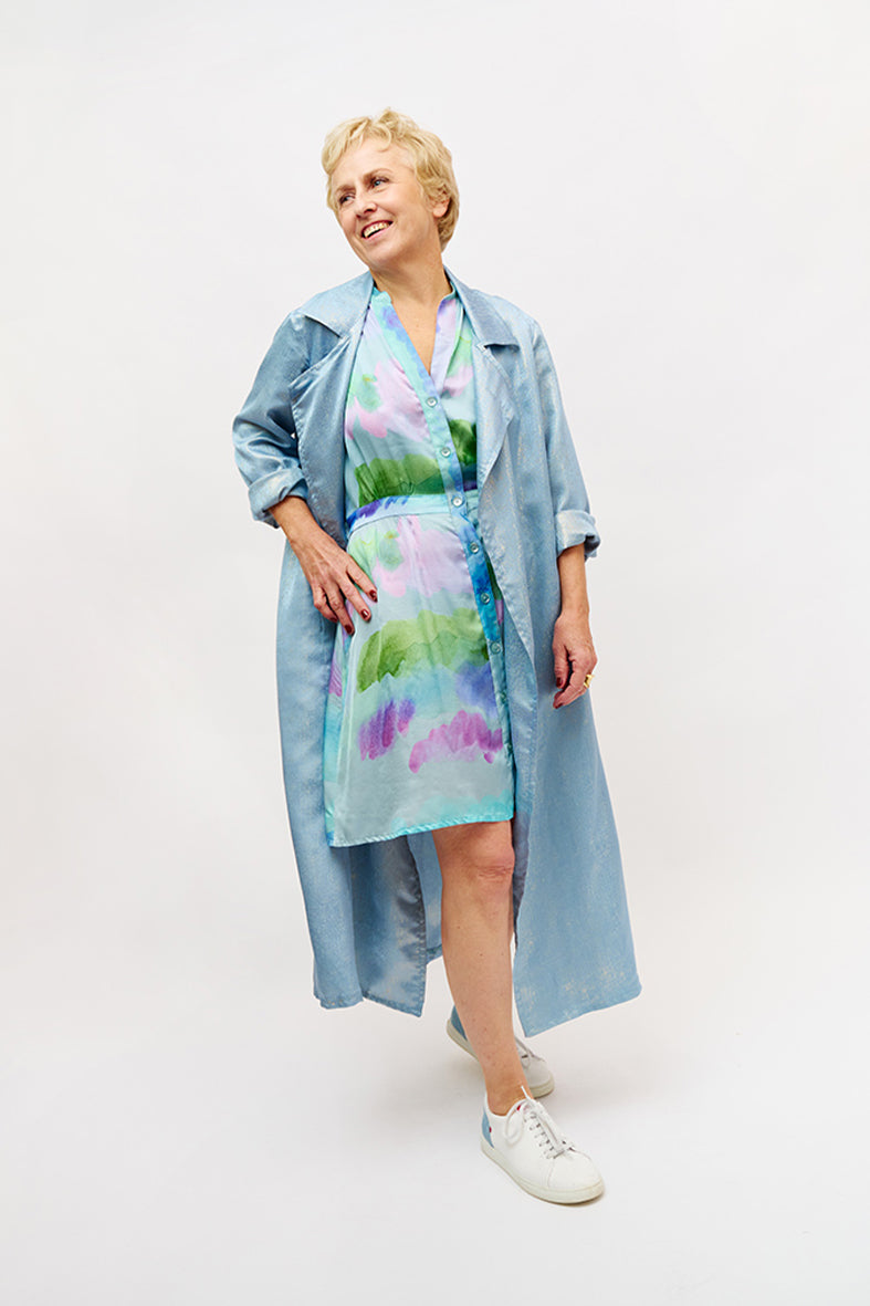 Robe cocktail couleur pastel 