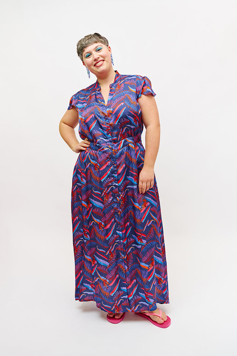 Robe longue motif animalier 