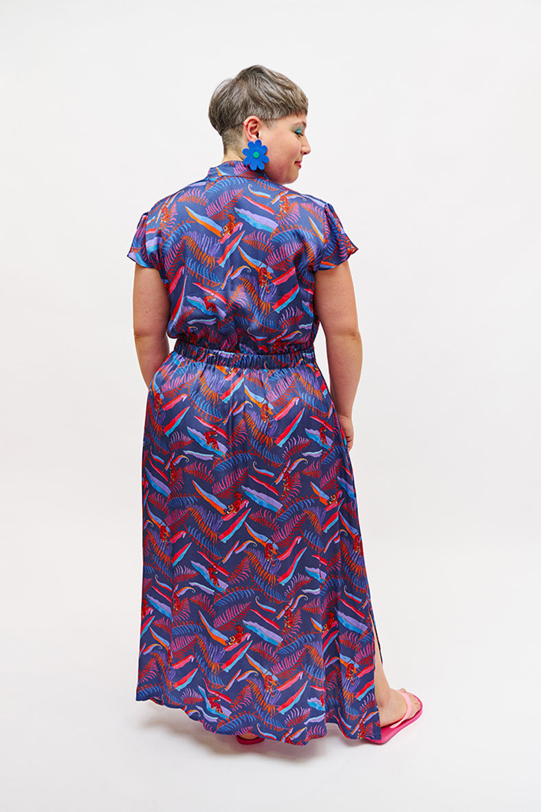 Robe longue motif animalier 