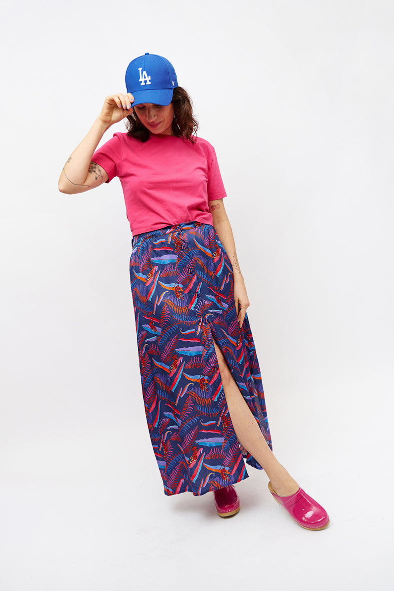 Jupe longue motif animalier 
