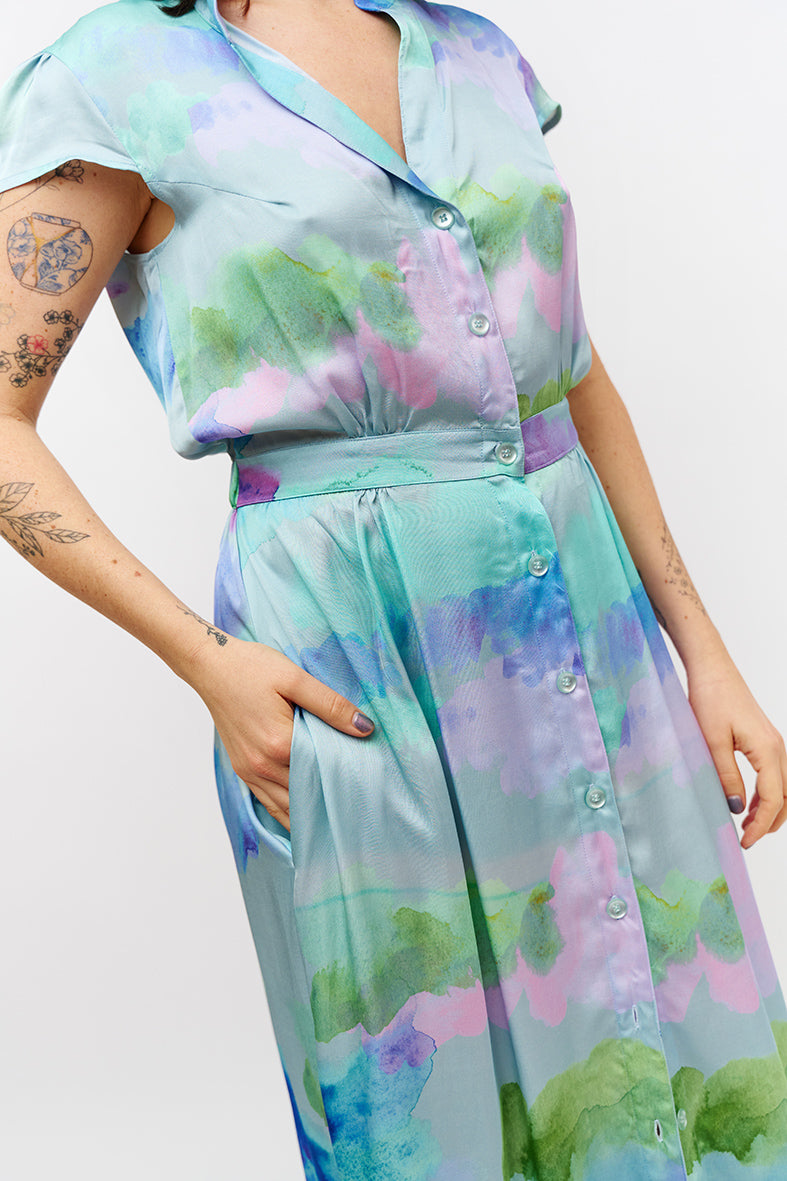 Robe longue couleur pastel 