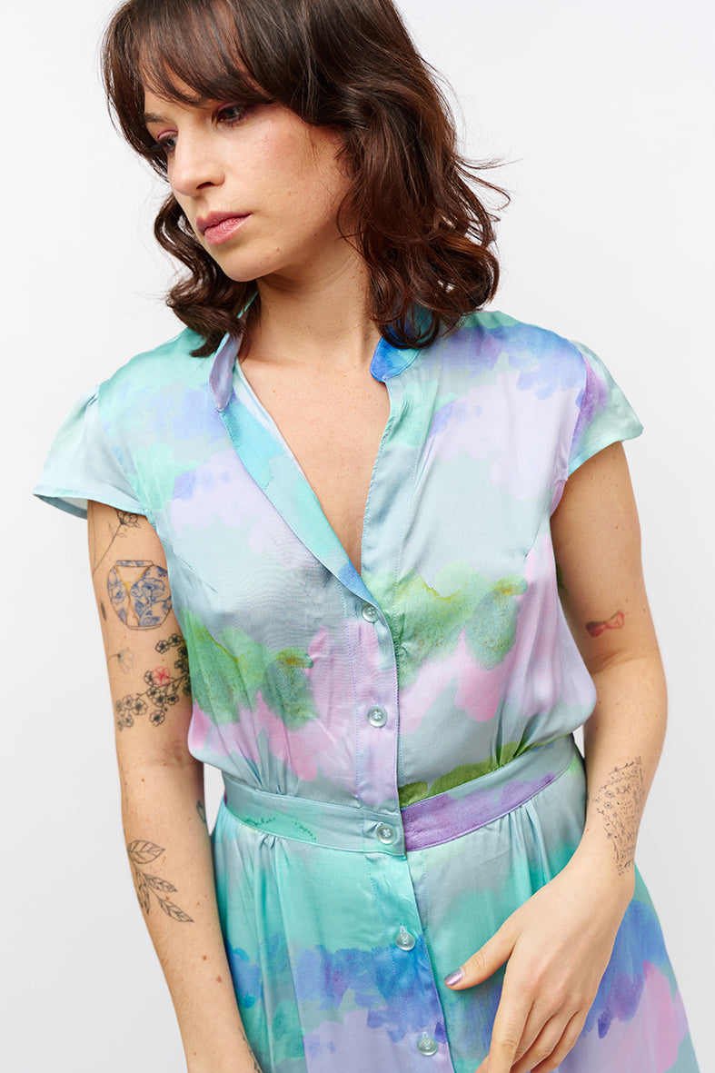 Robe longue couleur pastel 