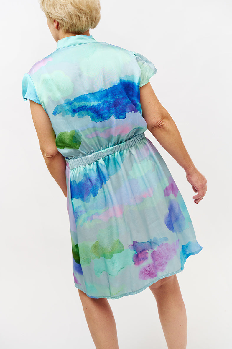 Robe cocktail couleur pastel 