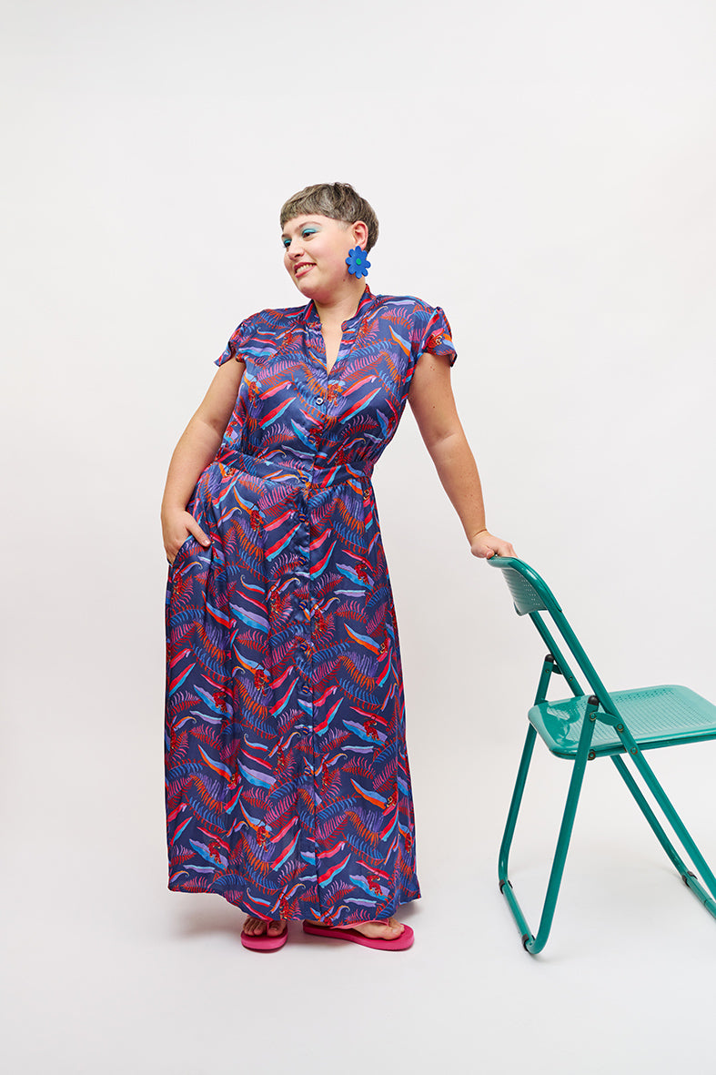 Robe longue motif animalier 