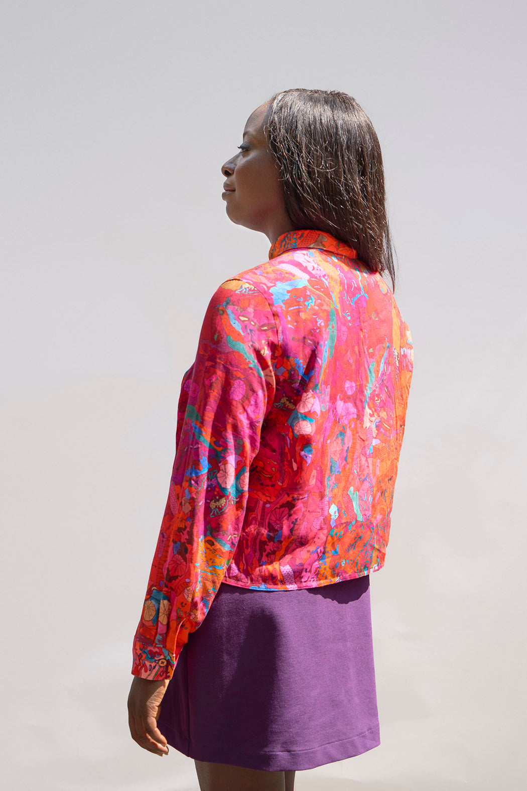 Chemise courte crop oversize 