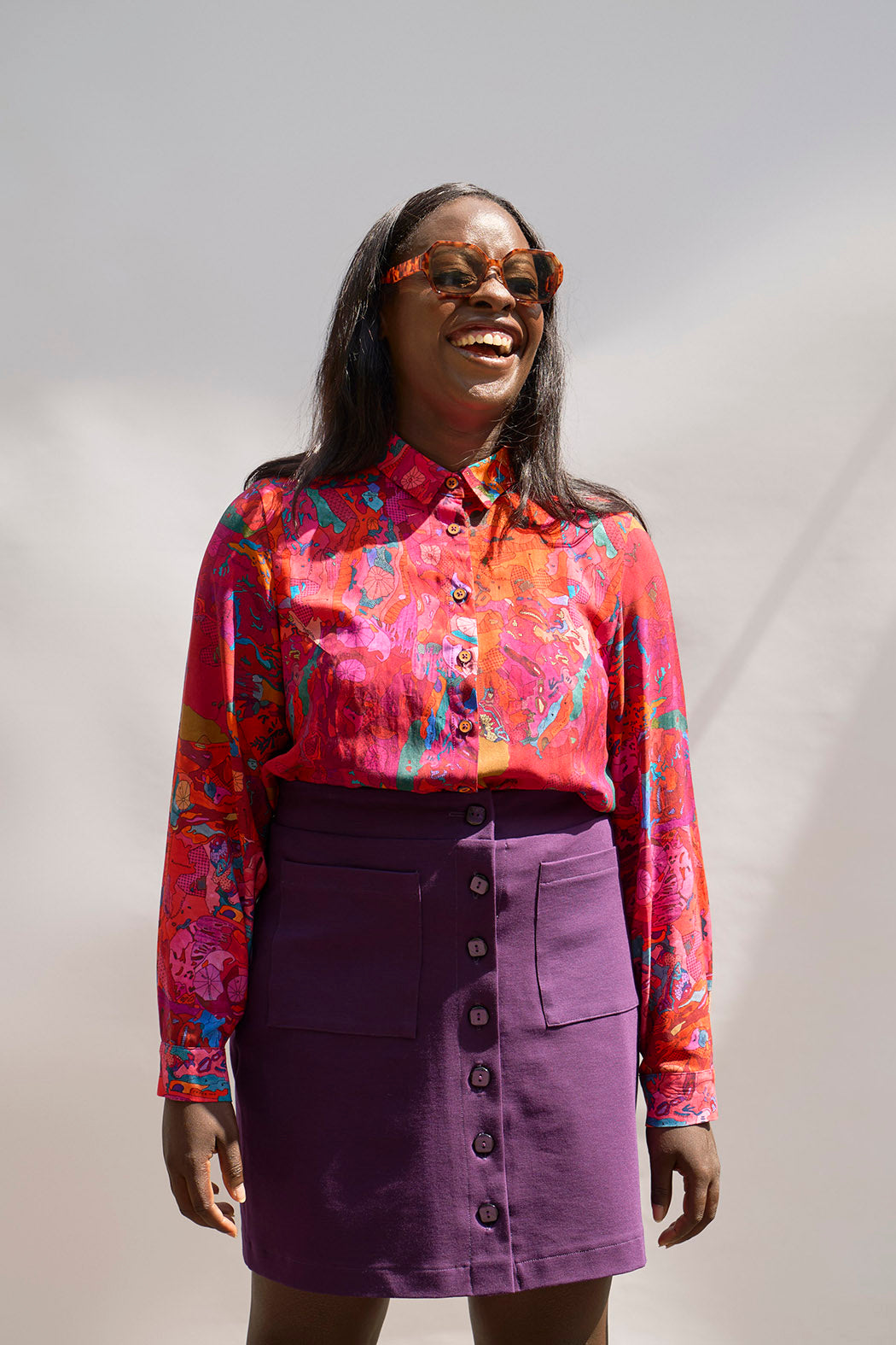 Chemise courte crop oversize 