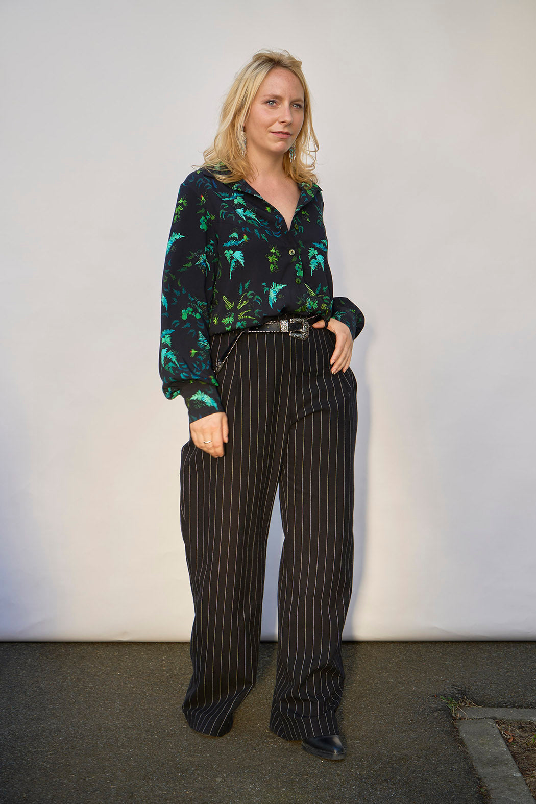 Pantalon d'héroïne à pinces Semi-Palazzo 