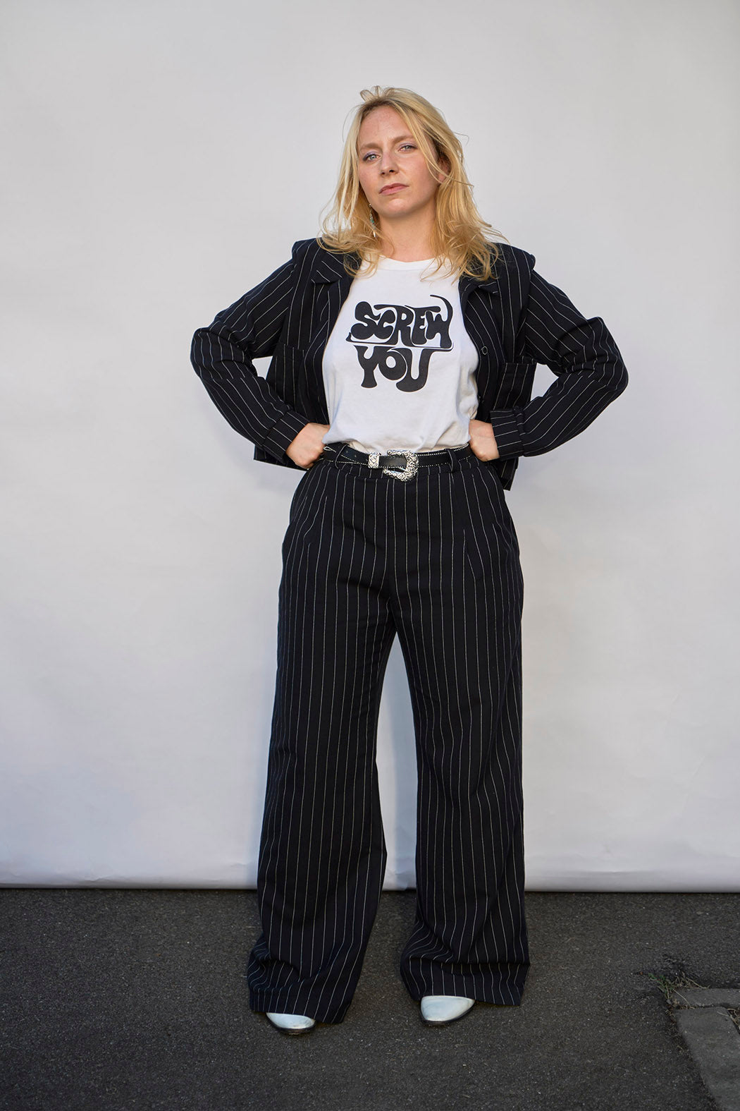 Pantalon d'héroïne à pinces Semi-Palazzo 