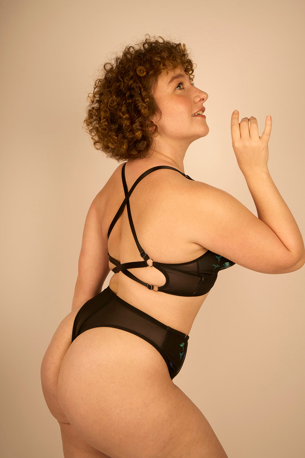 Tanga taille haute Charlotte motif Ara Maison Finou x BT