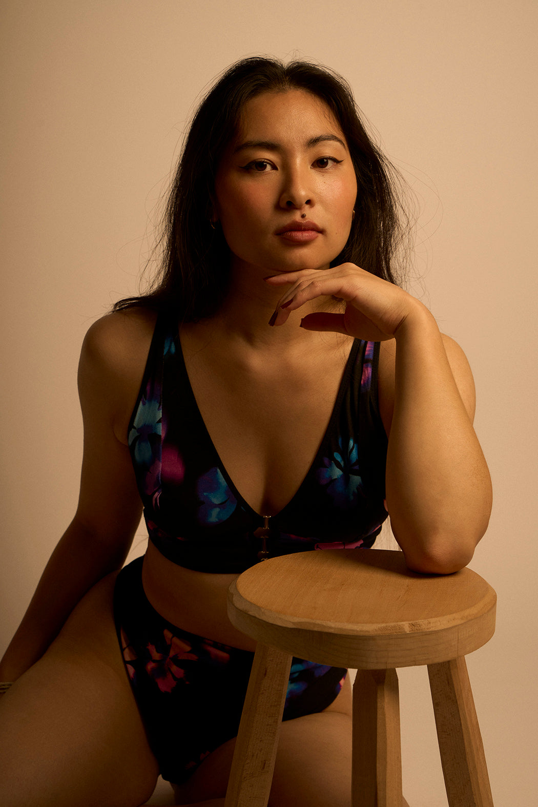 Bralette soutien-gorge Odette motif Fleurs floues Maison Finou x BT