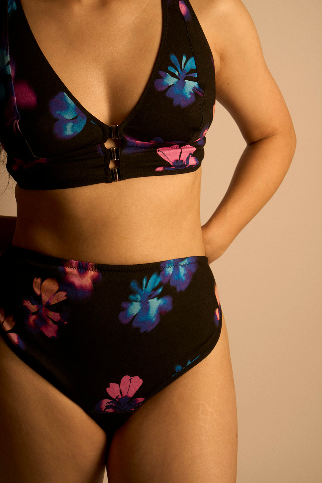 Bralette soutien-gorge Odette motif Fleurs floues Maison Finou x BT