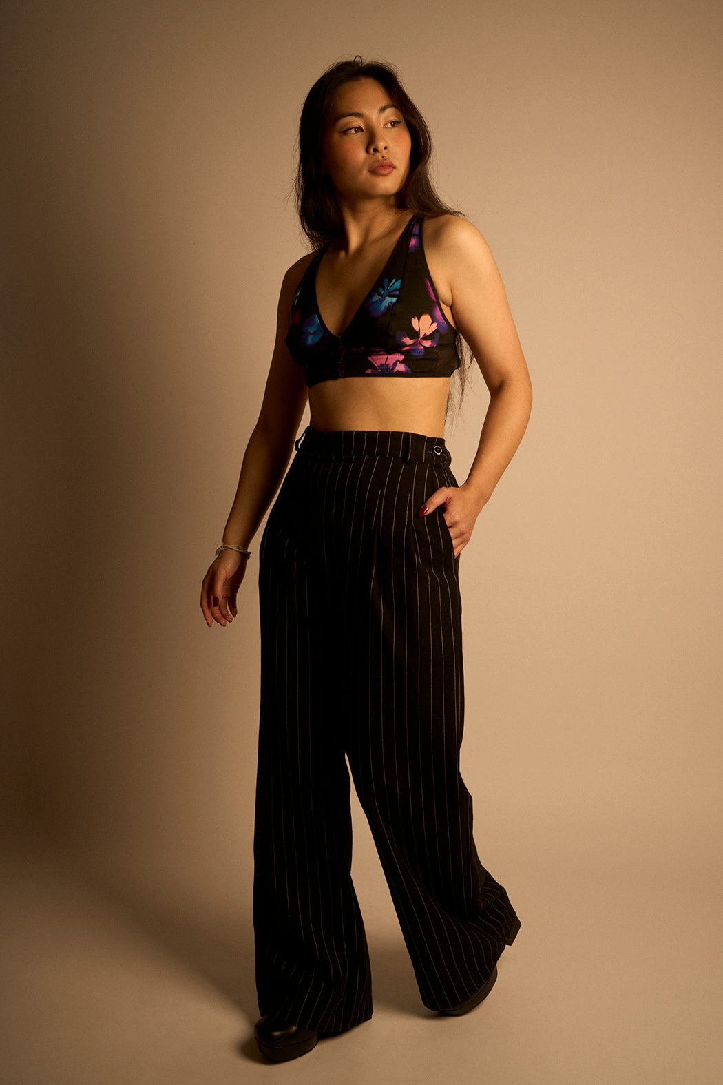 Bralette soutien-gorge Odette motif Fleurs floues Maison Finou x BT