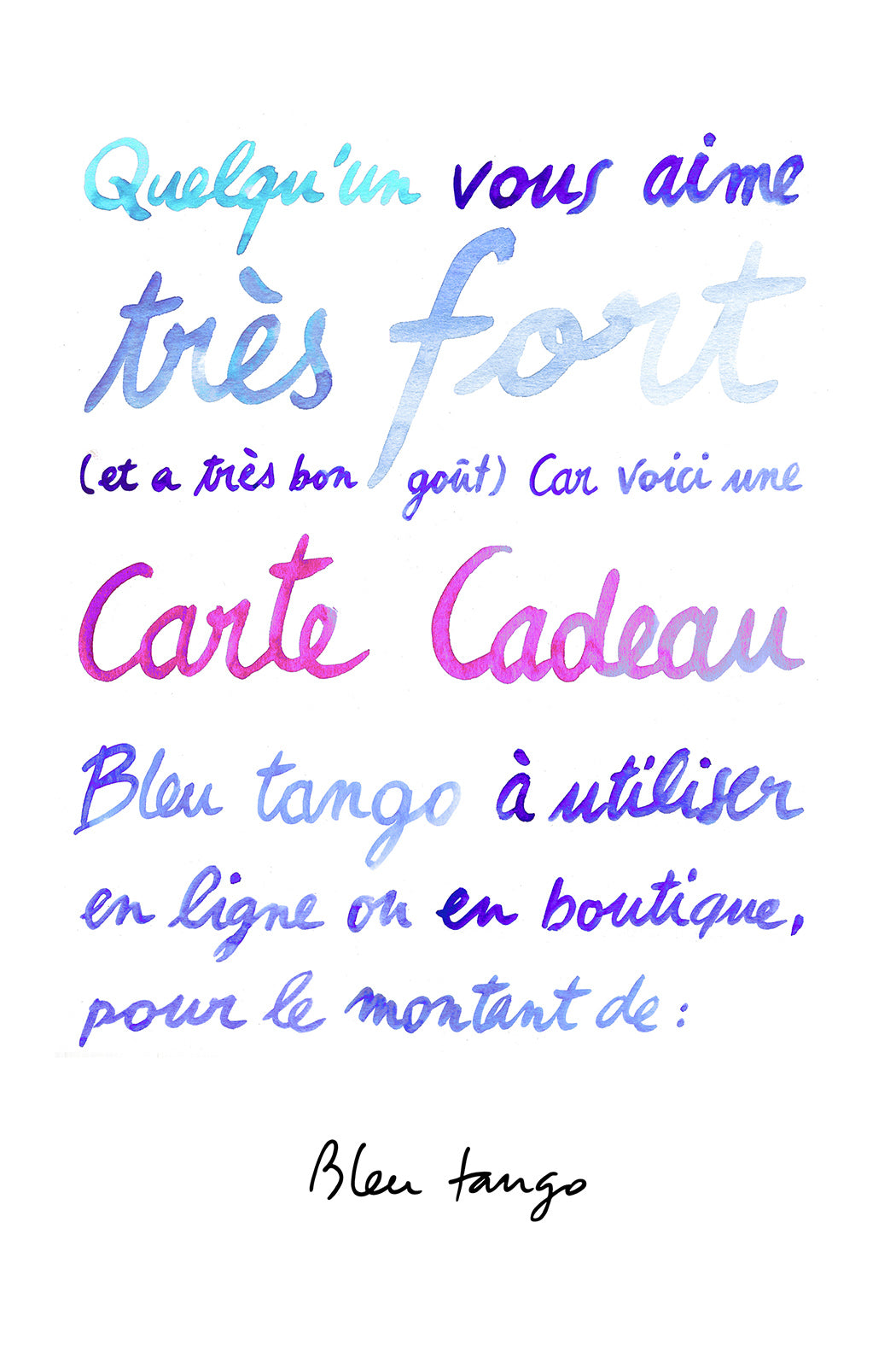 La carte cadeau imprimée A6 avec une illustration sublime par Amandine Catz