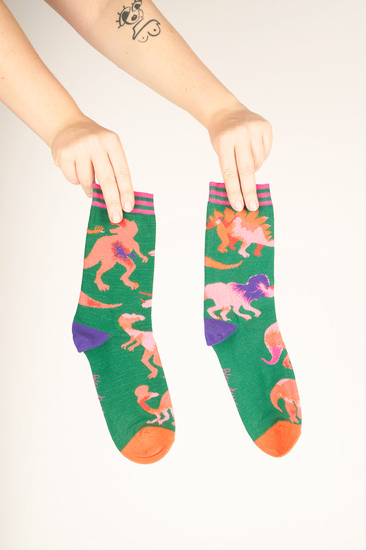 Chaussettes Fantaisie motif animalier "Jurassic park"