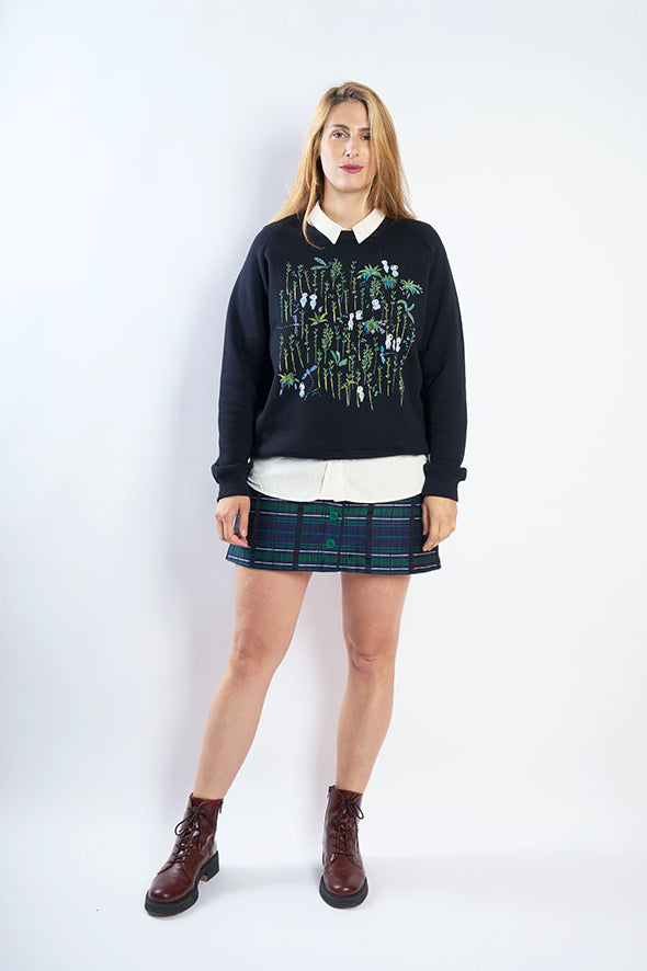 Sweat femme large crop coupe boxy motif 