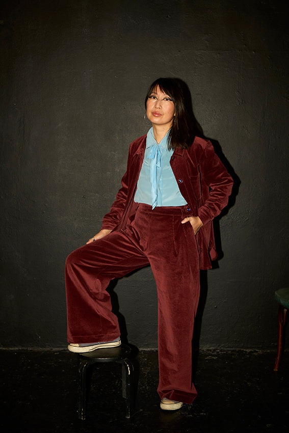 Pantalon d'héroïne à pinces Semi-Palazzo 