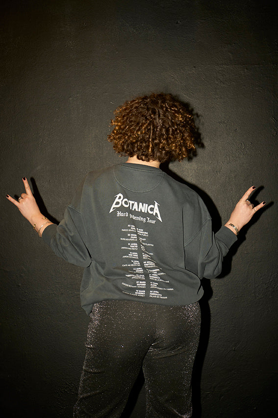 Sweat gris vintage oversize unisexe motif 