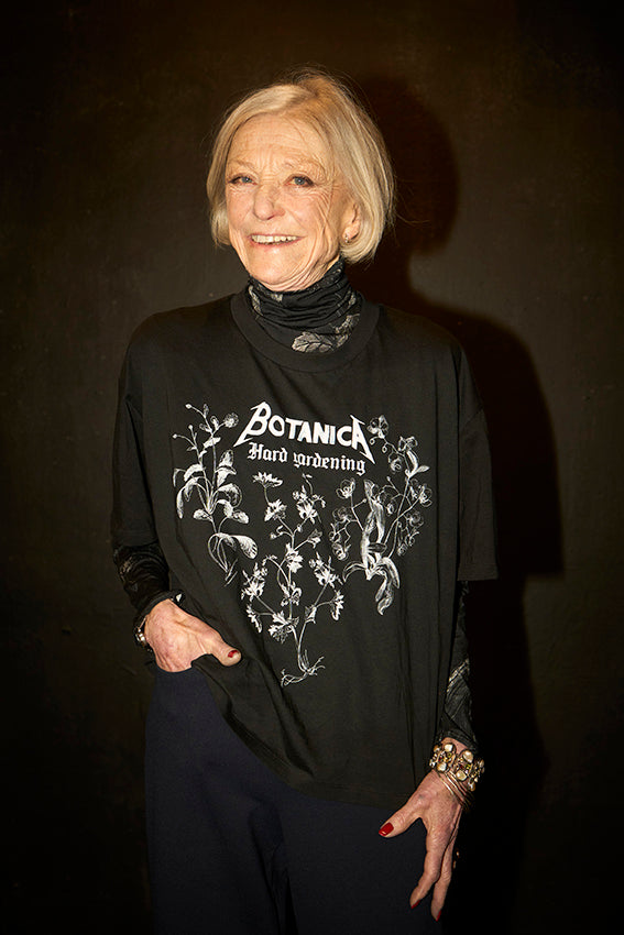 T-shirt large crop coupe boxy motif 