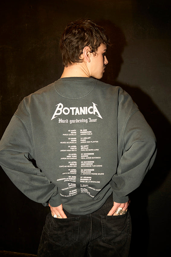 Sweat gris vintage oversize unisexe motif 