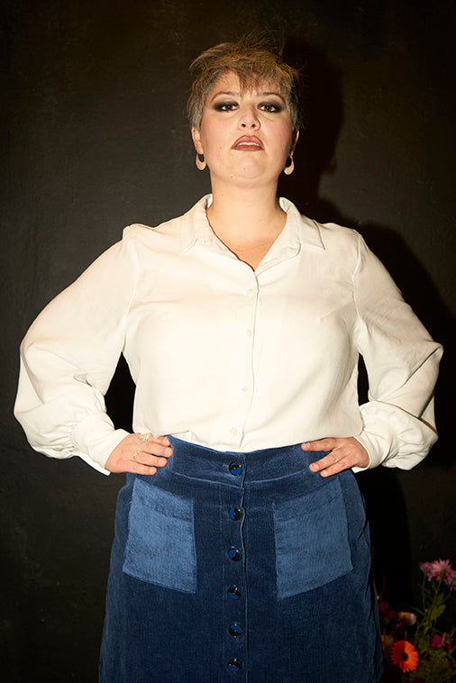 Chemise blousante manches slaves 