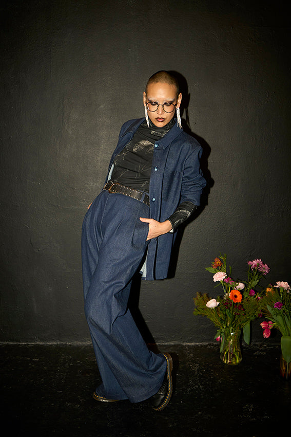 Pantalon d'héroïne à pinces Semi-Palazzo 