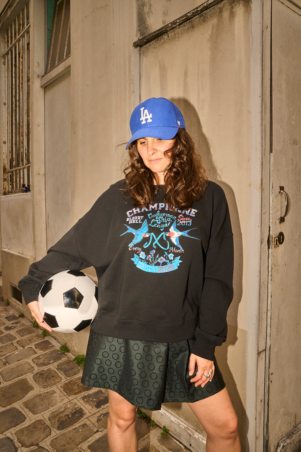 Sweat de supportrice large crop coupe boxy 