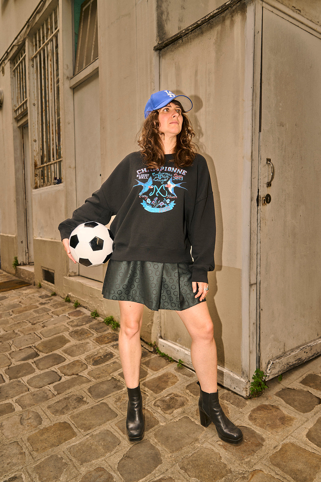 Sweat de supportrice large crop coupe boxy 