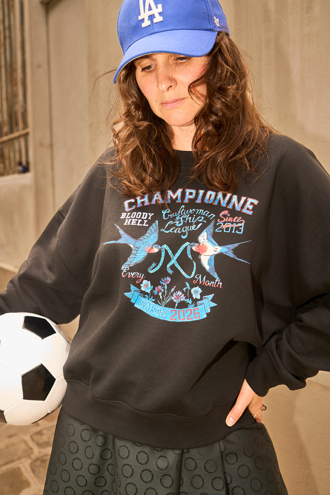 Sweat de supportrice large crop coupe boxy 