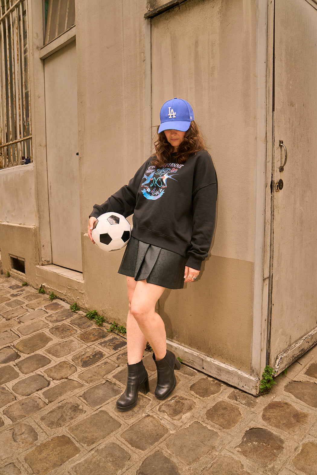 Sweat de supportrice large crop coupe boxy 