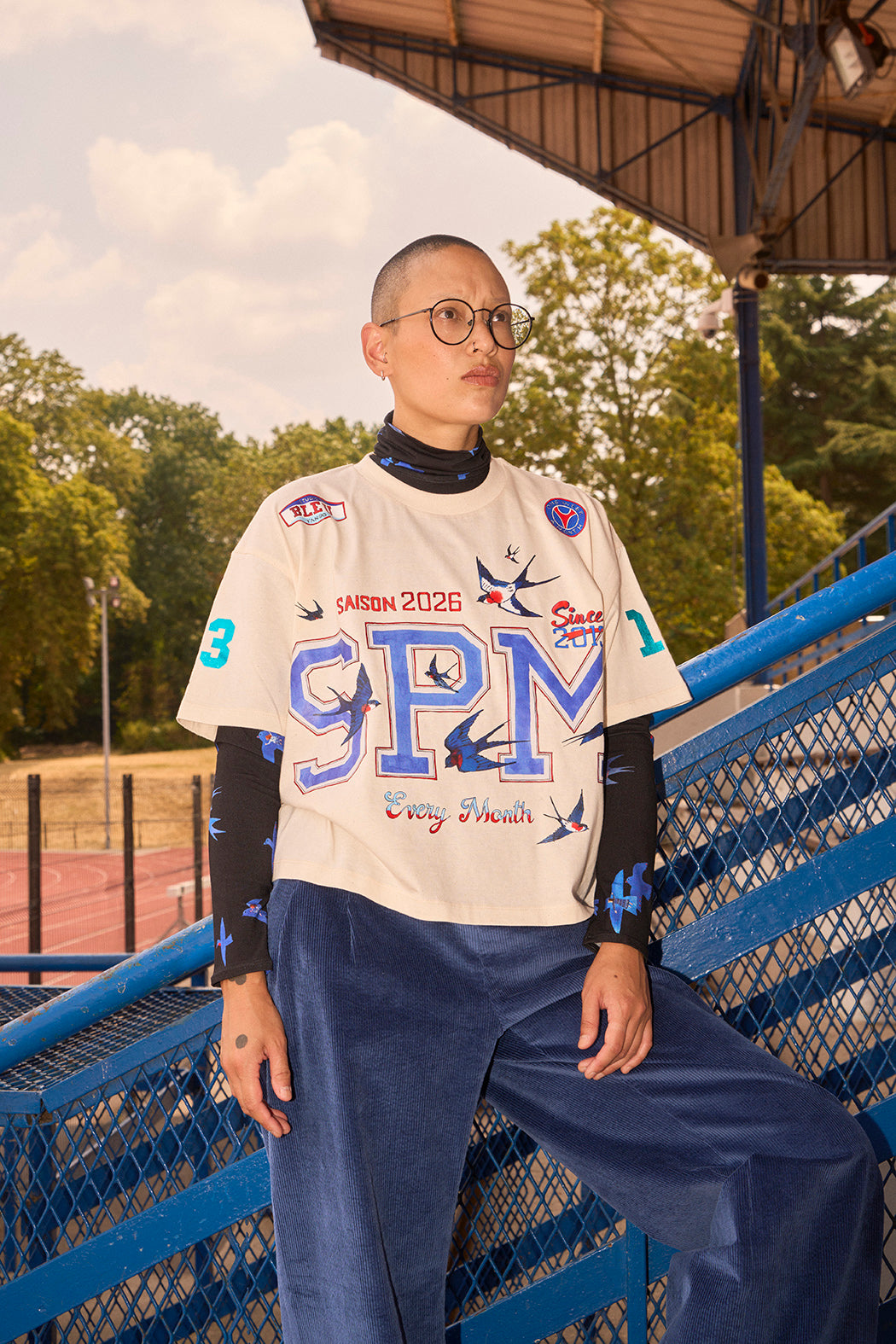 T-shirt maillot sportif large crop coupe boxy 