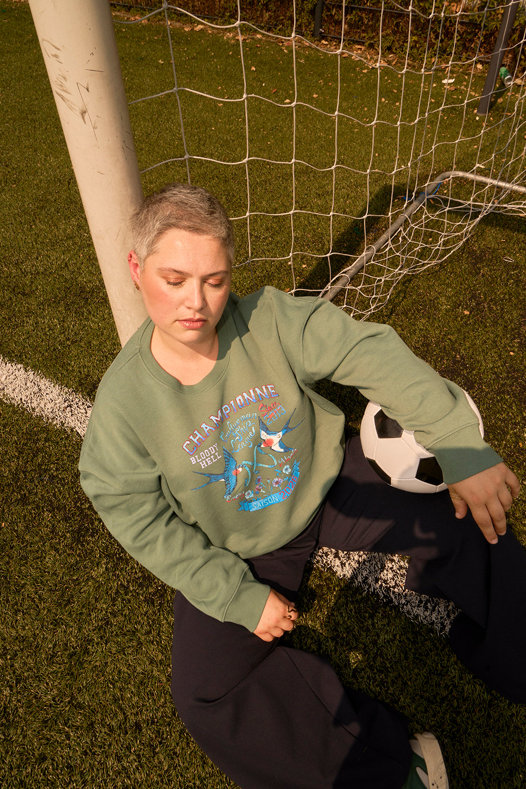 Sweat de supportrice large crop coupe boxy 