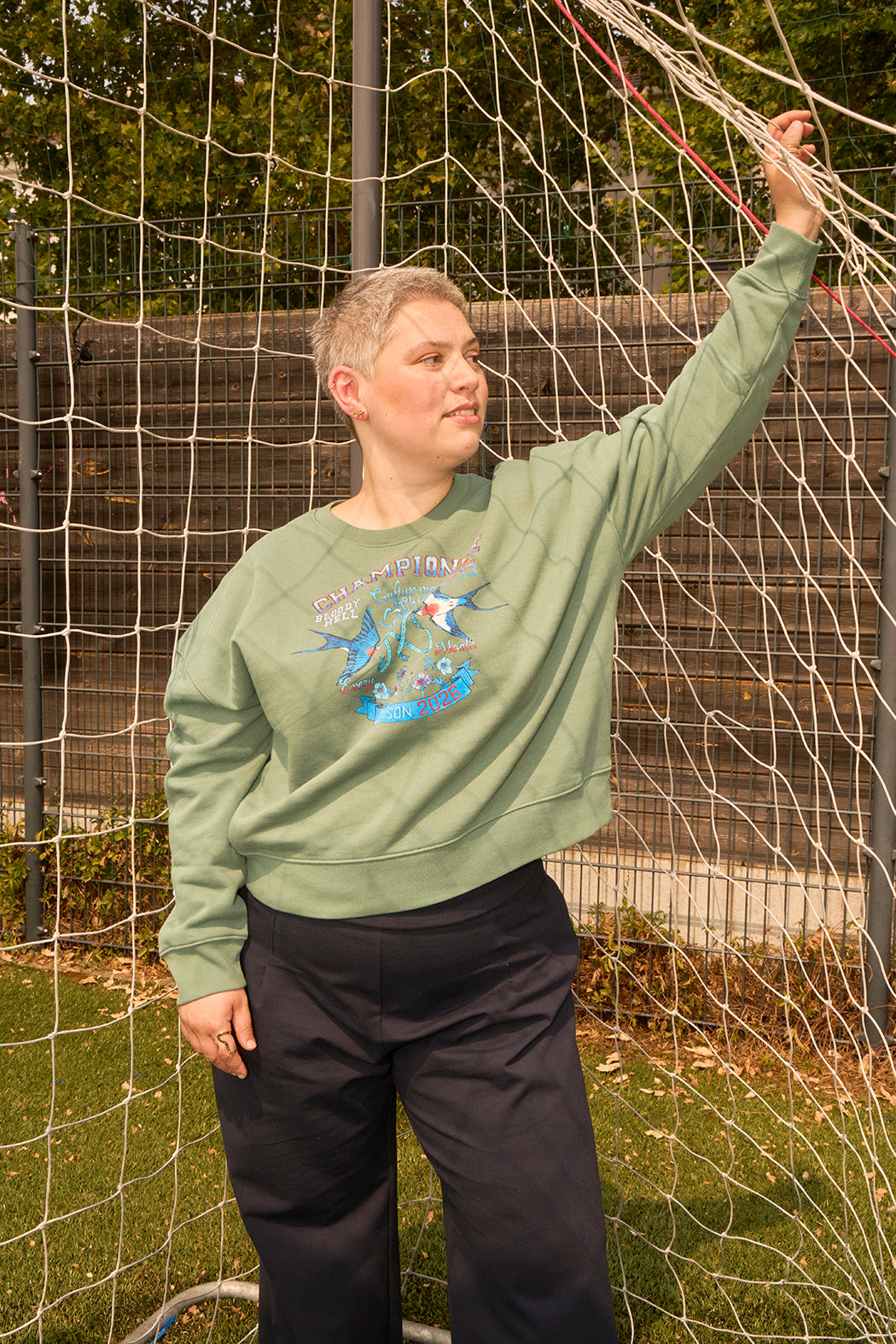 Sweat de supportrice large crop coupe boxy 