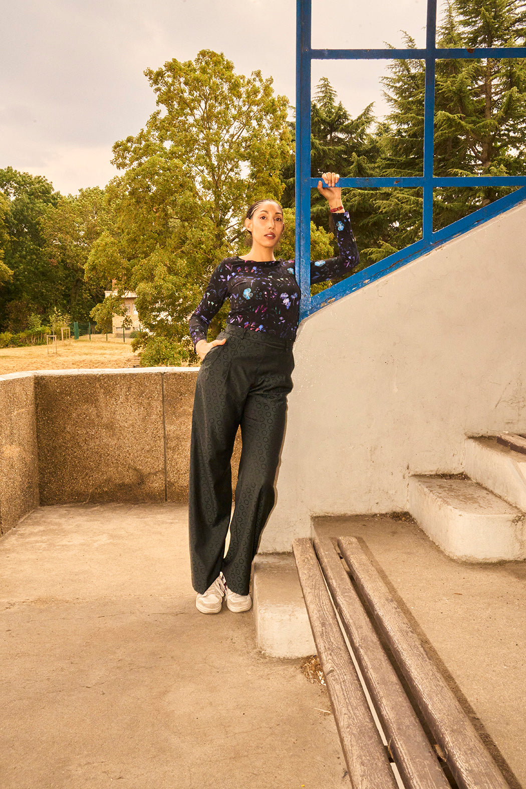 Pantalon d'héroïne à pinces Semi-Palazzo 