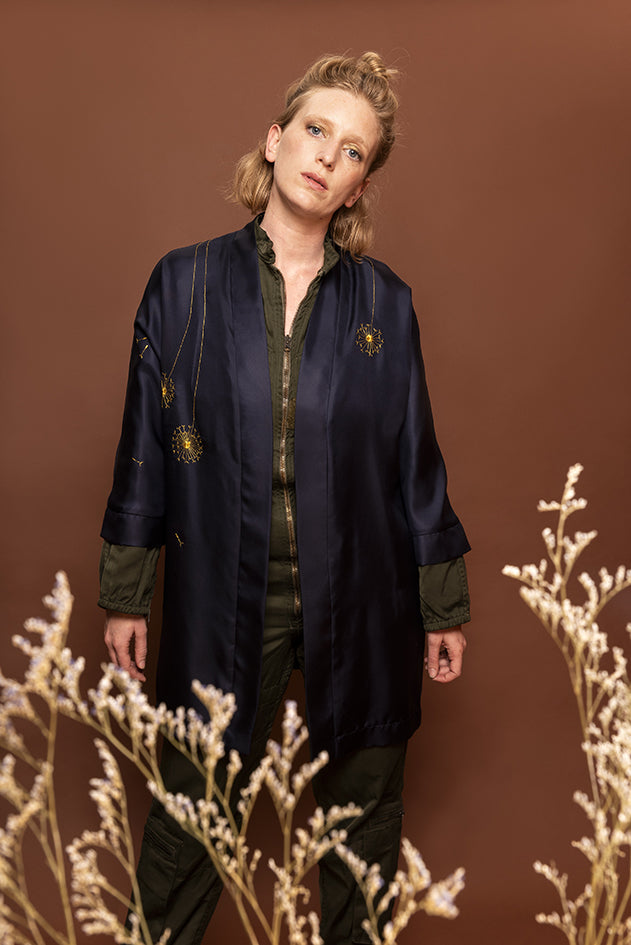 Kimono minuit* fleurs de pissenlit