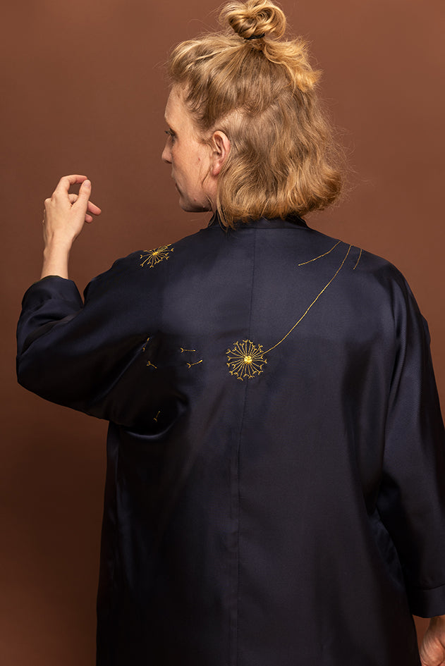 Kimono minuit* fleurs de pissenlit
