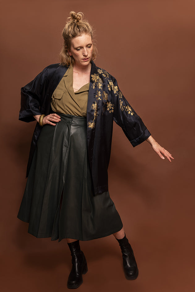 Kimono minuit* fleurs de cerisier