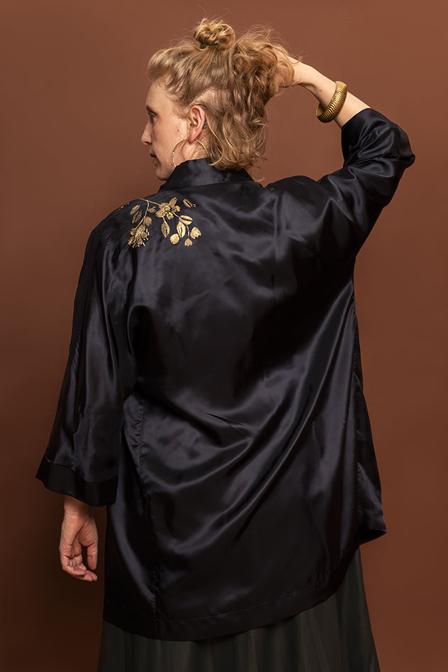 Kimono minuit* fleurs de cerisier